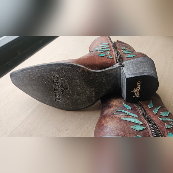 Old Gringo Brown Leather Ankle Cowboy Boots - New - Never Worn - Picture 4 of 6